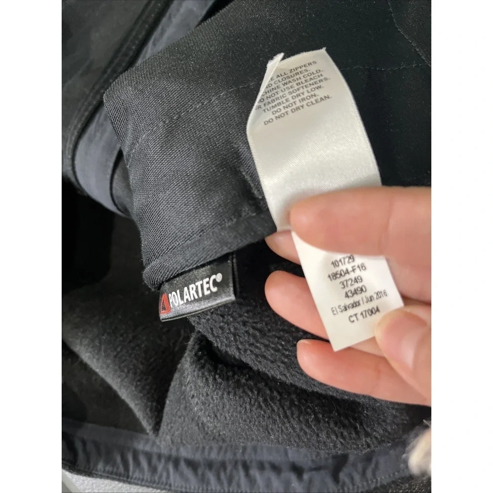 REI Womens Full Zip Fleece Jacket Sz M Black Trailmade Polartec Insulated Camp